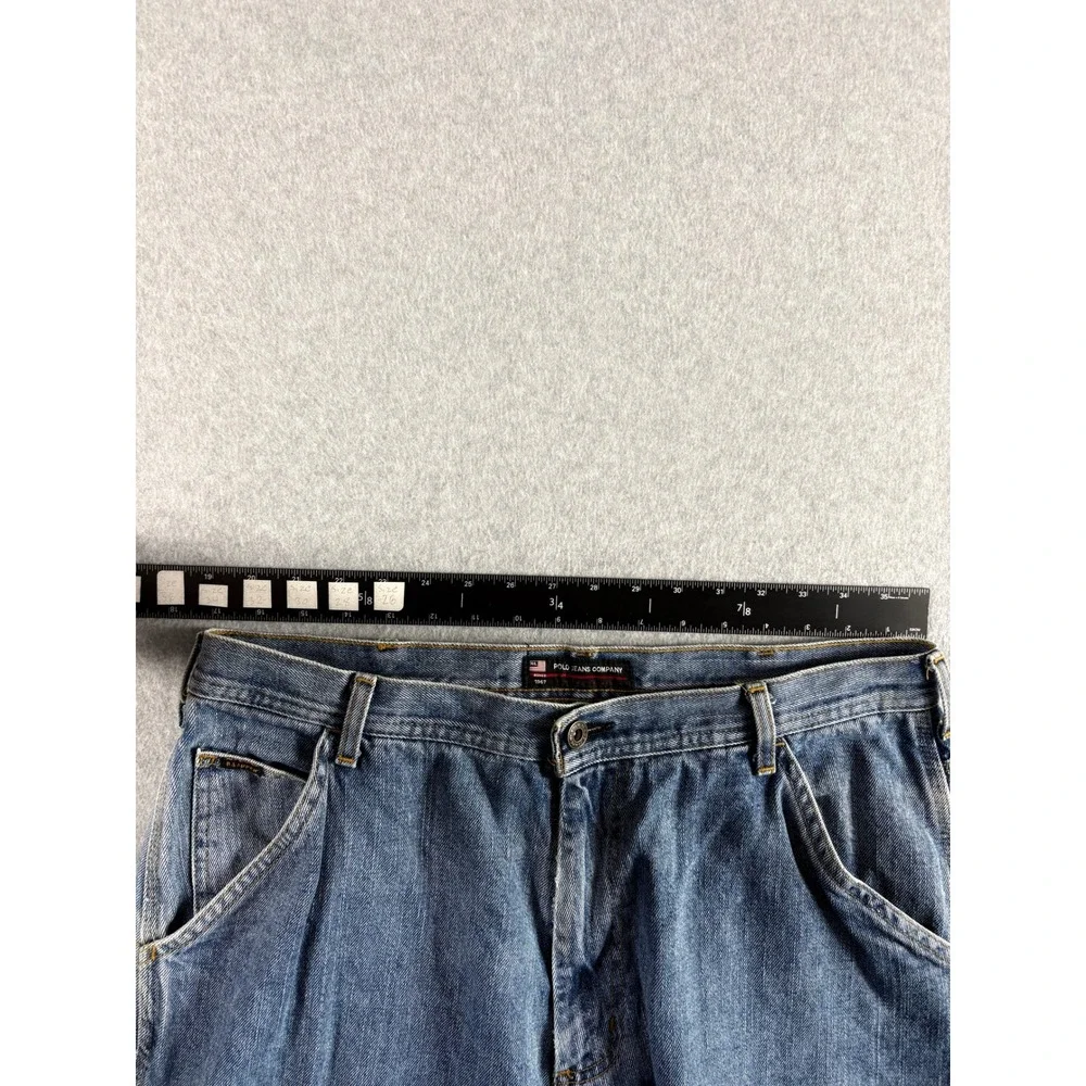 VTG Polo Jeans Co Ralph Lauren Carpenter Jeans Mens 34x30 Blue Denim Baggy Y2K